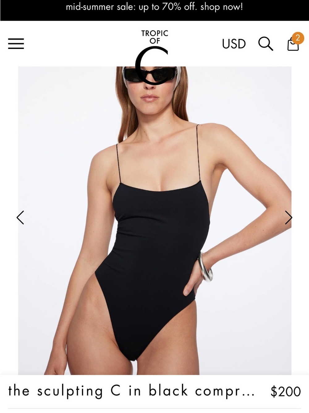 Black One-Piece Swimsuit